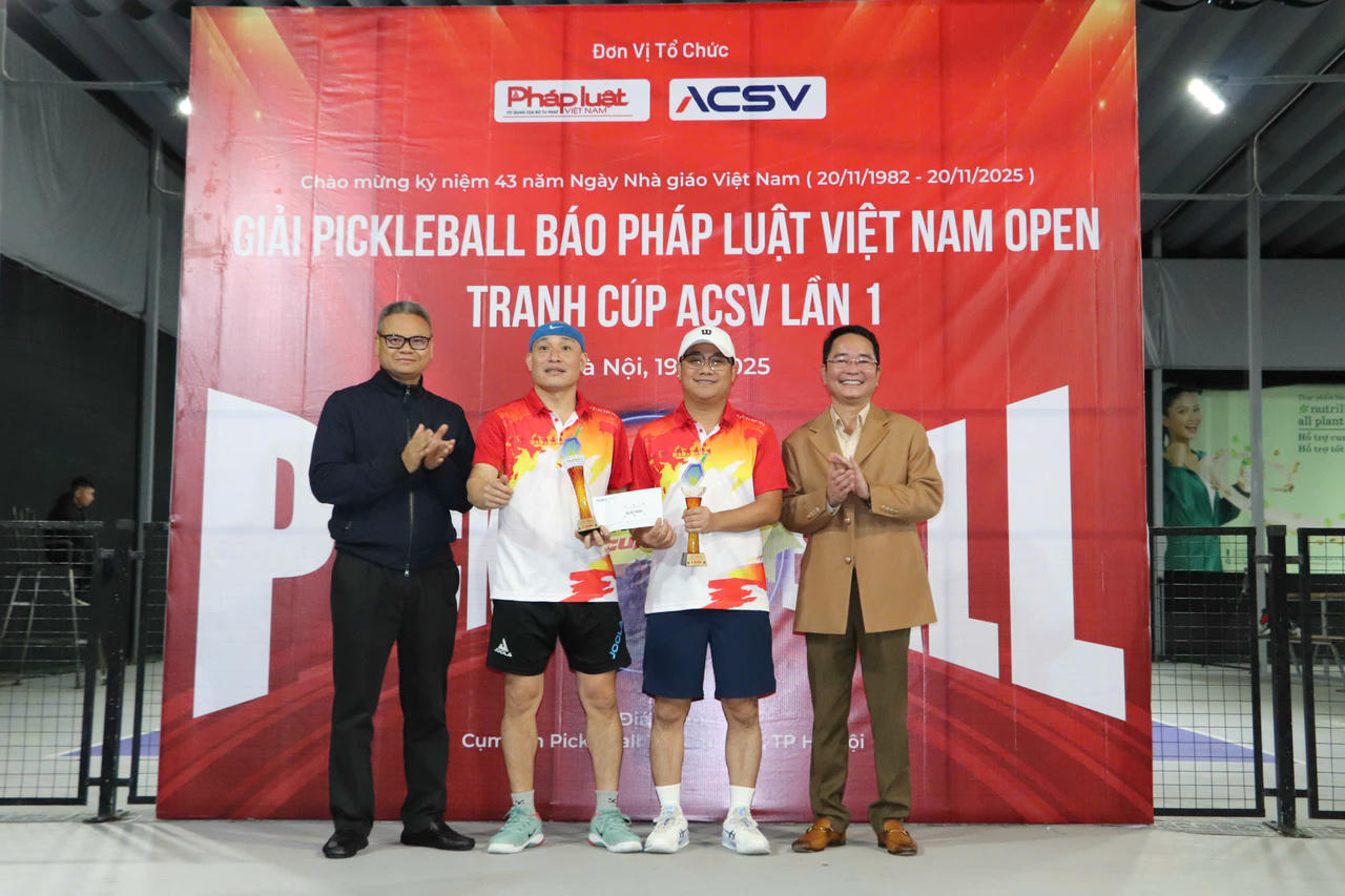 Sôi nổi Giải Pickleball Báo Pháp luật Việt Nam Open - Cúp ACSV lần thứ nhất, năm 2025