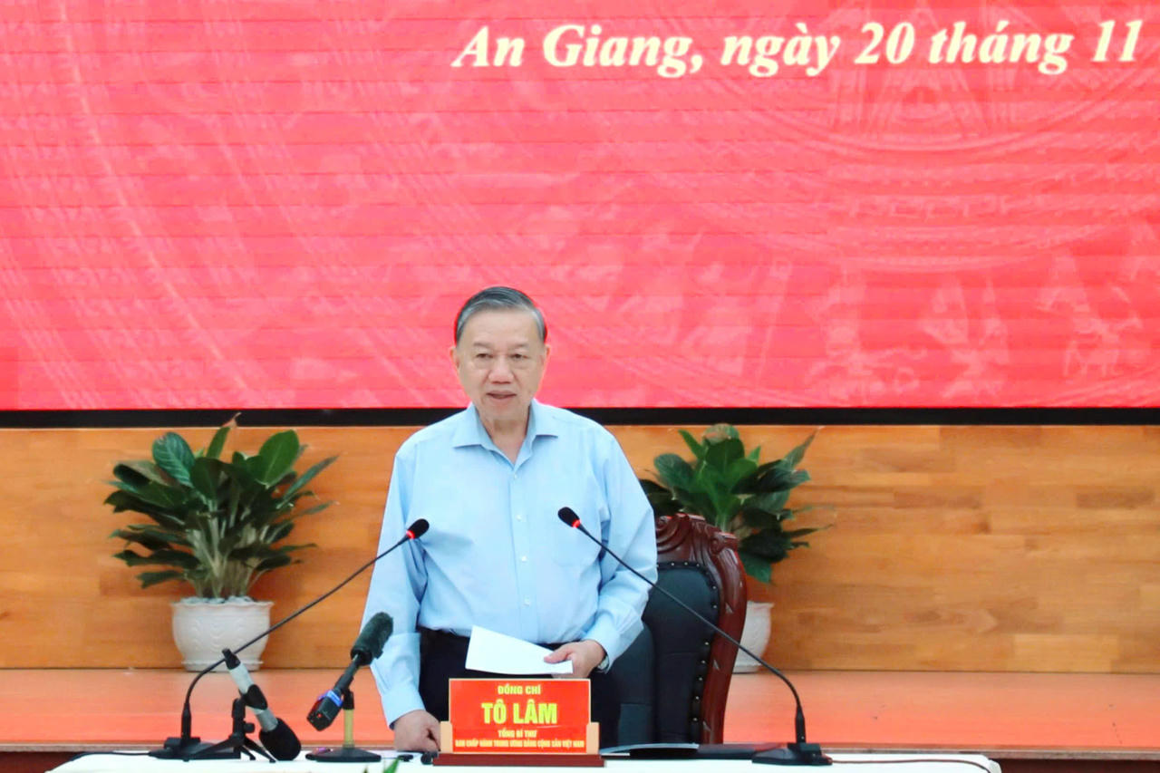 Tổng Bí thư Tô Lâm: An Giang sẽ bứt phá thành cực phát triển năng động và trung tâm kinh tế biển quốc gia