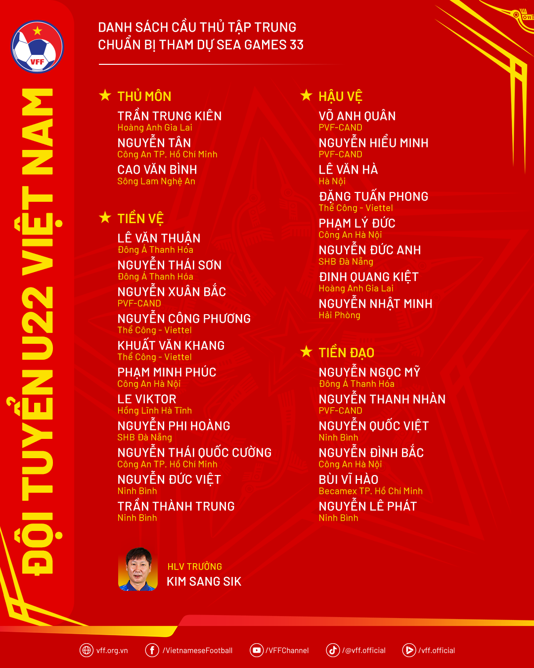 Lý do Văn Trường không dự SEA Games 33