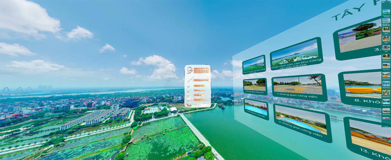 Chỉ với chiếc kính VR hoặc ứng dụng trên điện thoại, 
khách du lịch có thể quan sát, tìm hiểu sự thay đổi 
của hệ thực vật theo mùa tại Tây Hồ. (Ảnh chụp màn hình)