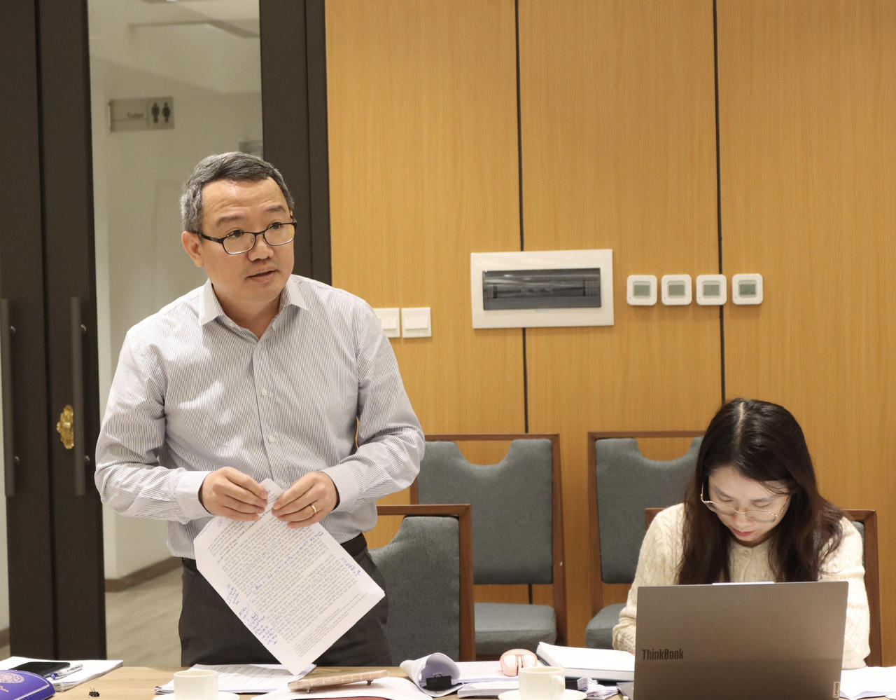 Ông Hồ Quang Huy, Cục trưởng Cục Kiểm tra văn bản và quản lý xử lý vi phạm hành chính phát biểu.