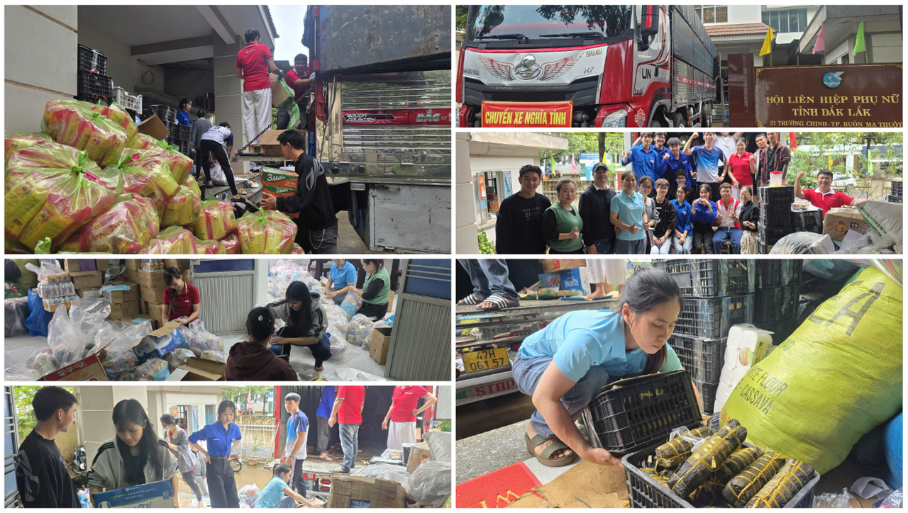 Tại Hội Liên hiệp Phụ nữ tỉnh Đắk Lắk Hoạt động đóng gói và vận chuyển diễn ra khẩn trương với sự chung tay của đoàn viên, thanh niên, sinh viên và nhiều tình nguyện viên trên địa bàn. (Ảnh: Đại Đậu)