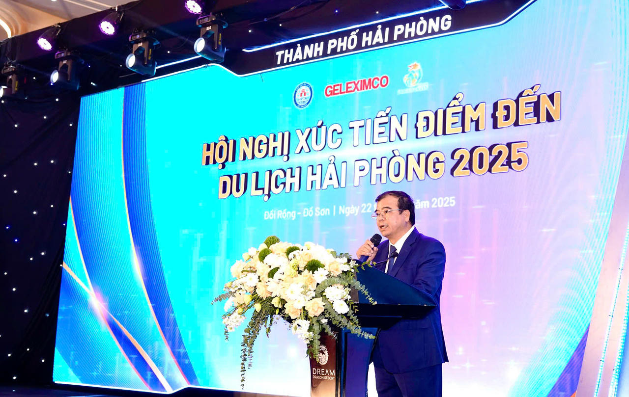 Phó Chủ tịch UBND TP Hải Phòng Nguyễn Minh Hùng phát biểu tại Hội nghị.