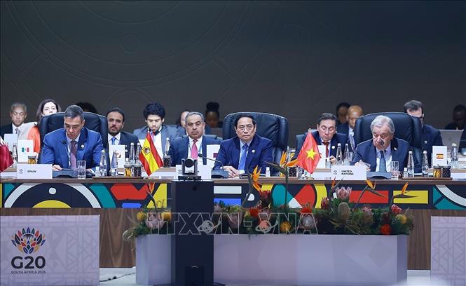 Thủ tướng Phạm Minh Chính tham dự Phiên khai mạc Hội nghị Thượng đỉnh G20 tại Nam Phi. Ảnh: Dương Giang/TTXVN