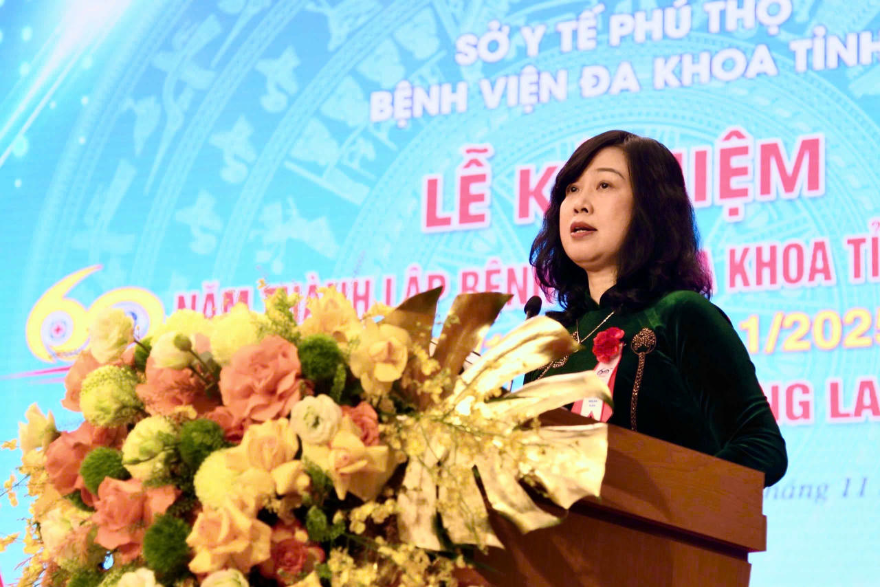 Bộ trưởng Bộ Y tế Đào Hồng Lan phát biểu tại buổi lễ. Ảnh: Ngọc Phúc