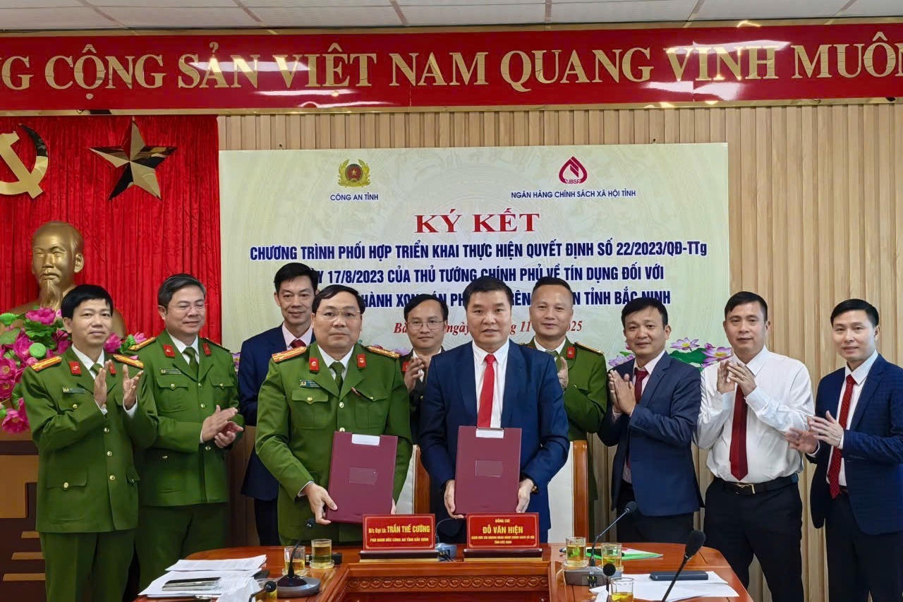 Công an tỉnh Bắc Ninh ký kết chính sách tín dụng hỗ trợ người chấp hành xong án