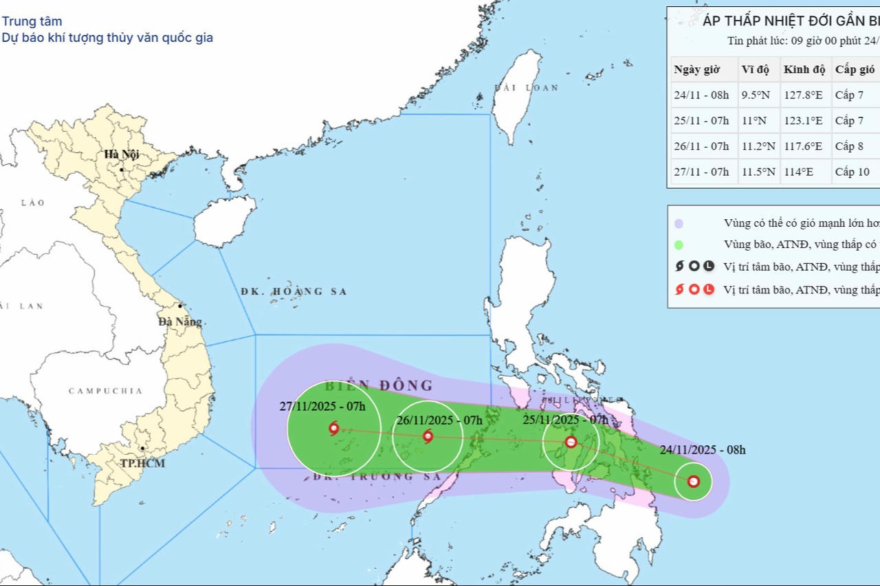 Áp thấp nhiệt đới gần Biển Đông