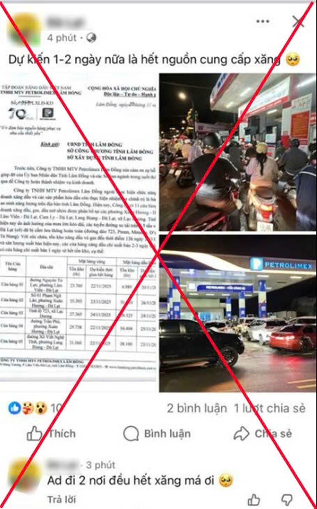 Thông tin sai sự thật lan truyền trên mạng xã hội.