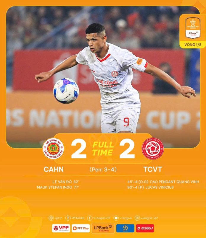 Vòng 1/8 Cúp Quốc gia 2025/26: Thể Công vượt qua Công an Hà Nội trên chấm 11 mét