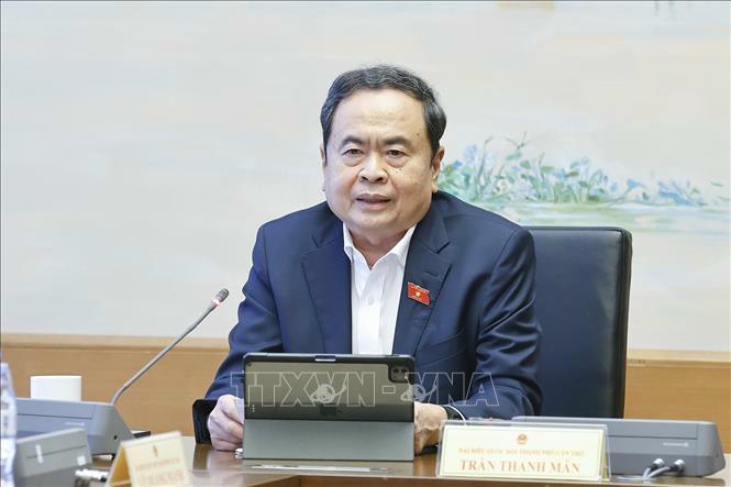 Chủ tịch Quốc hội Trần Thanh Mẫn phát biểu. Ảnh: Doãn Tấn/TTXVN