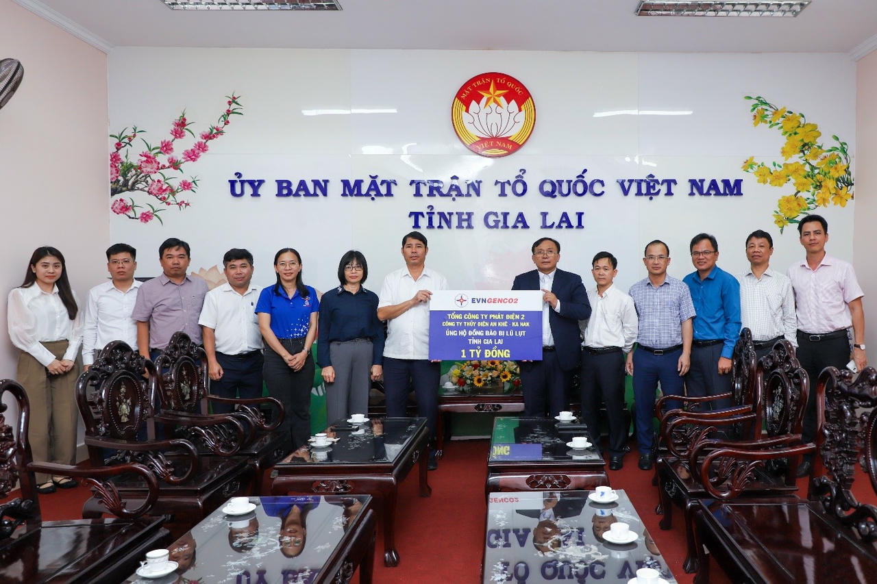EVNGENCO2 trao hỗ trợ cho tỉnh Gia Lai.