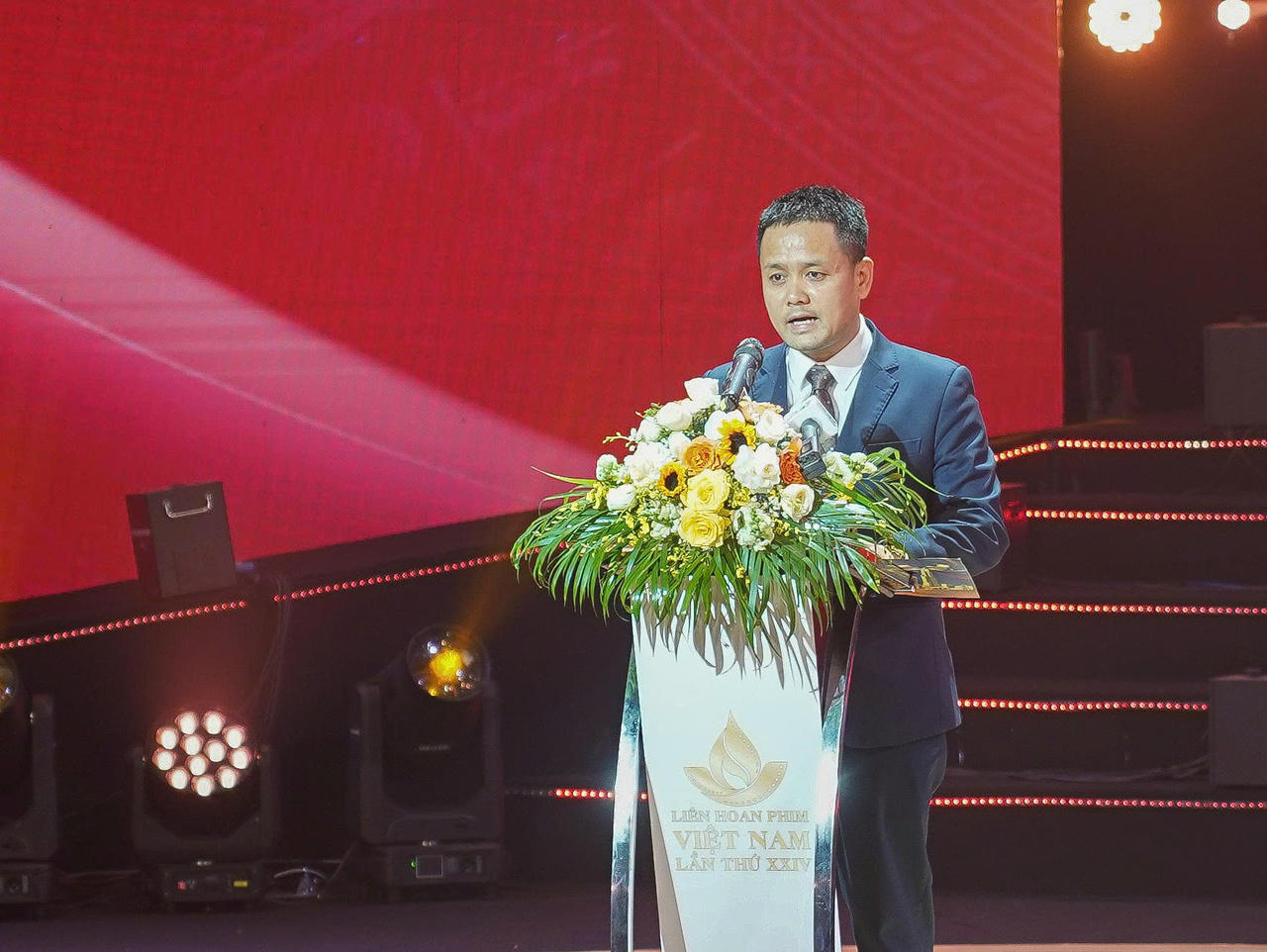 Cục trưởng Cục Điện ảnh Đặng Trần Cường phát biểu tại lễ bế mạc. Ảnh: BTC