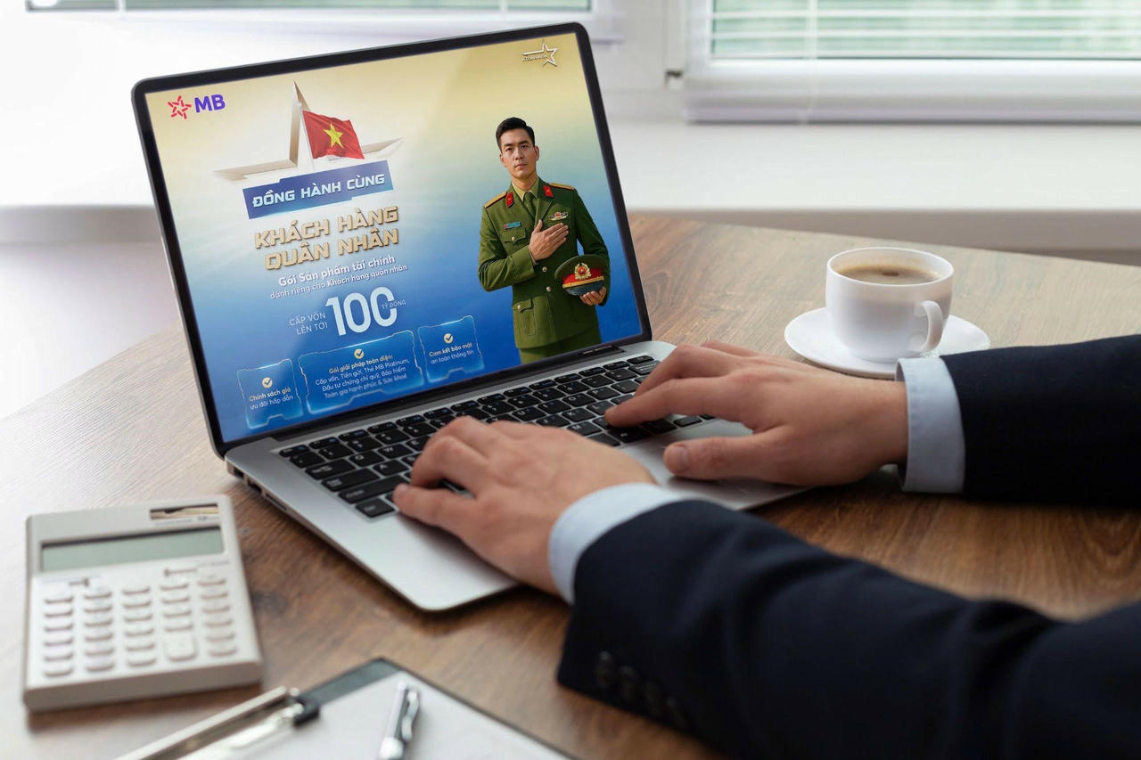“Combo sản phẩm dành cho Quân nhân” do MB thiết kế riêng cho nhóm khách hàng thuộc lực lượng vũ trang. Ảnh: MB