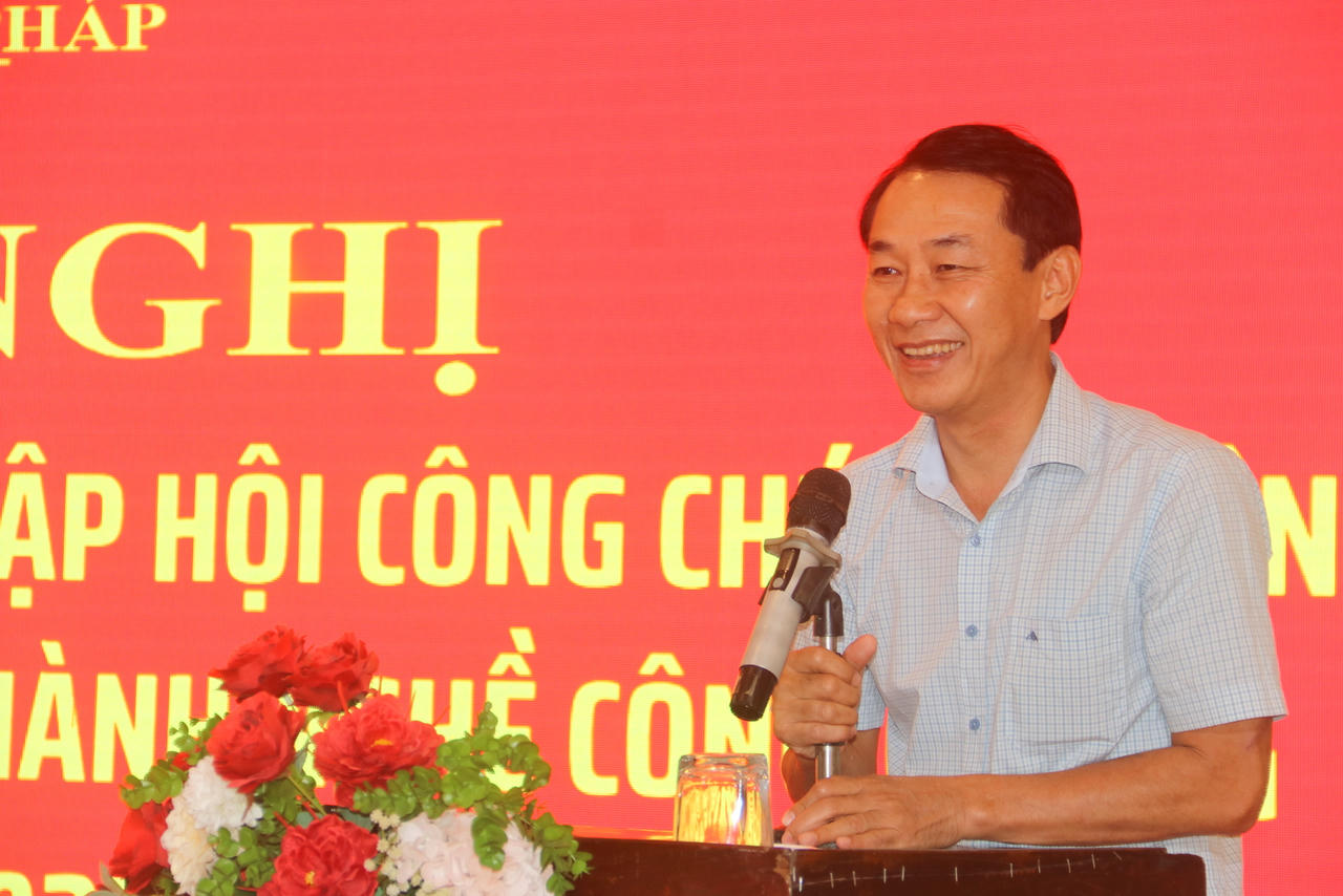 Ông Nguyễn Thanh Đình – Chủ tịch Hội Công chứng viên TP Cần Thơ phát biểu