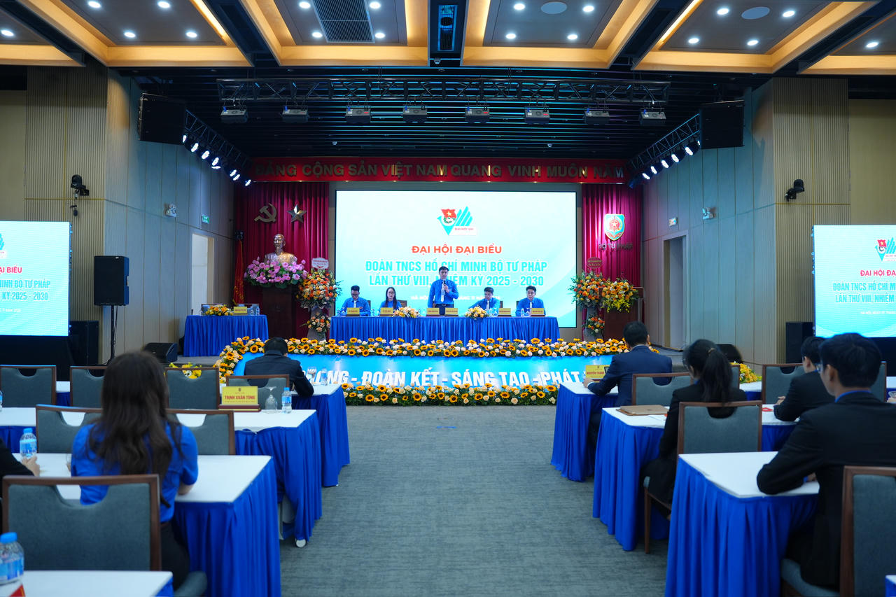 Khai mạc Phiên thứ nhất Đại hội đại biểu Đoàn TNCS Hồ Chí Minh Bộ Tư pháp lần thứ VIII, nhiệm kỳ 2025-2030