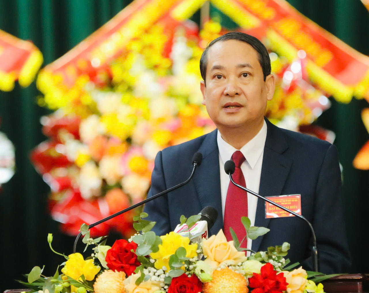 Ông Mai Văn Tuất – Phó Bí thư Tỉnh ủy, Chủ tịch Ủy ban MTTQ Việt Nam tỉnh Ninh Bình phát biểu khai mạc Đại hội.