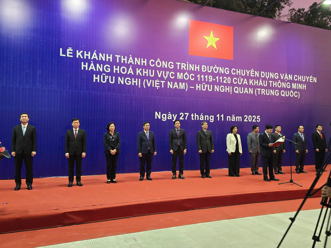 Lạng Sơn: Khánh thành giai đoạn 1 đường vận chuyển hàng hóa tại cửa khẩu thông minh