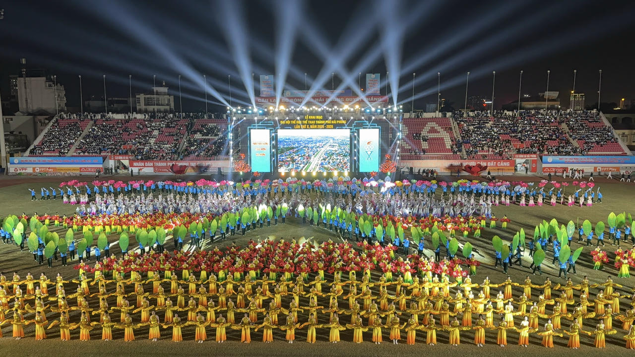 àn đồng diễn “Thể dục thể thao Hải Phòng vững bước tiến vào kỷ nguyên mới”