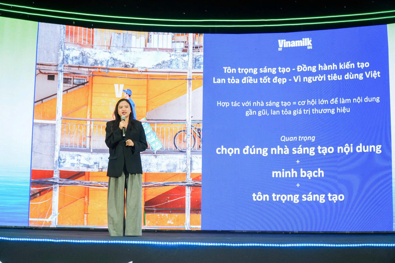 Đại diện Vinamilk mang đến góc nhìn về vai trò của nhà sáng tạo nội dung trong thời đại mới.