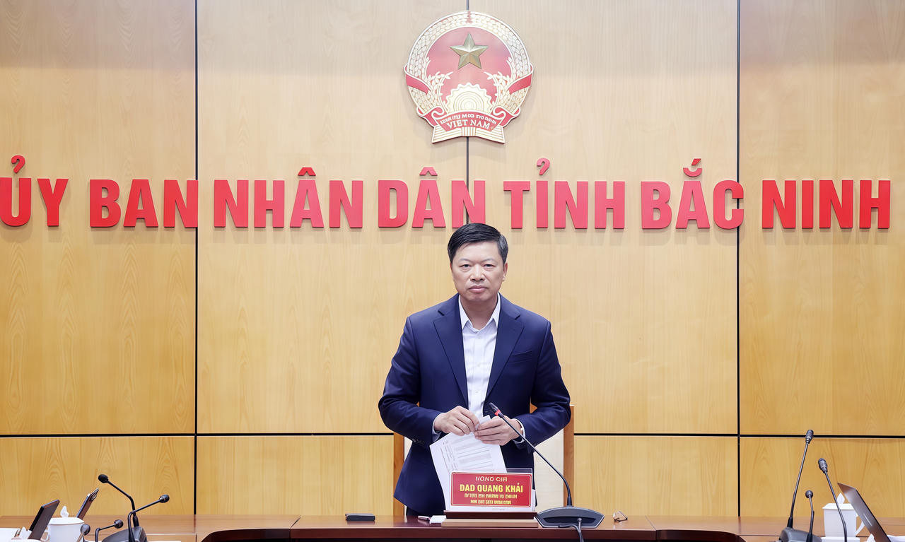 Phó Chủ tịch UBND tỉnh Đào Quang Khải phát biểu kết luận hội nghị.