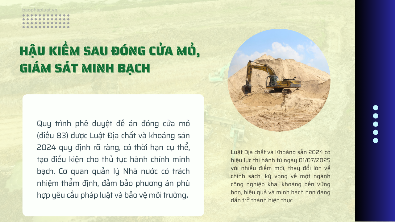 Đóng cửa mỏ khoáng sản - chìa khóa sử dụng khoáng sản bền vững sau khai thác