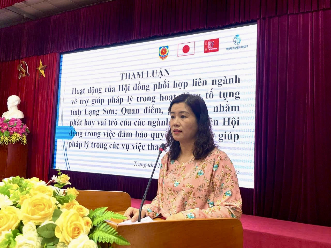 Bà&nbsp;Hoàng Thị Bích, Giám đốc Trung tâm trợ giúp pháp lý tỉnh Lạng Sơn. (Ảnh: Lê Hanh)