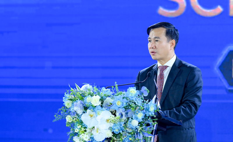 Thứ trưởng Bộ Khoa học và Công nghệ Bùi Thế Duy phát biểu tại tọa đàm.  