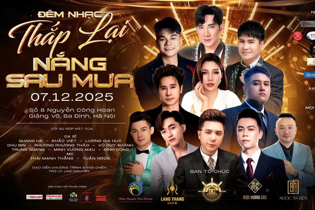 Quang Hà, Khắc Việt, Lương Gia Huy cùng dàn sao V-Pop đình đám hội tụ tại Đêm nhạc Thiện nguyện "Thắp lại nắng sau mưa"
