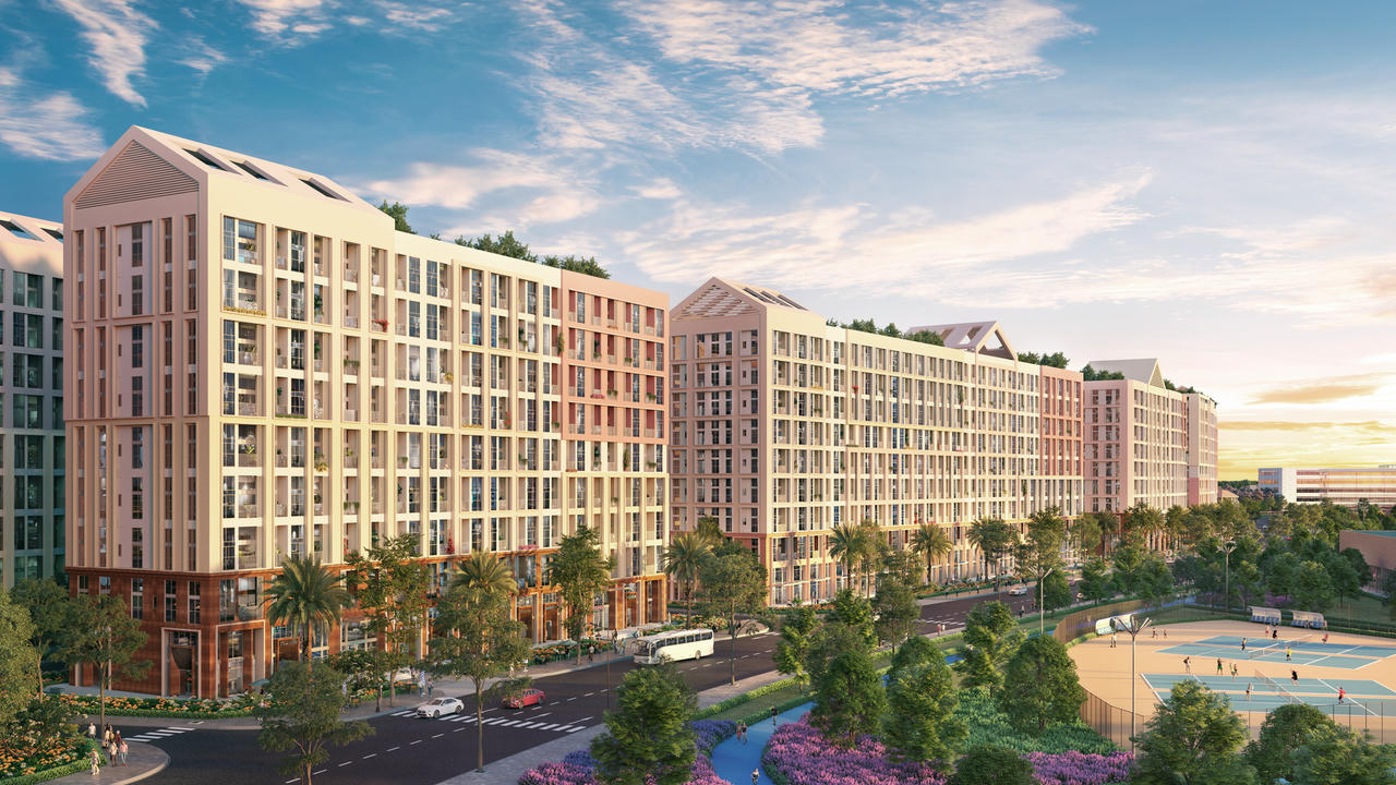 Park Residence được bao quanh bởi 4 đại công viên chủ đề. (Ảnh phối cảnh: Sun Property)