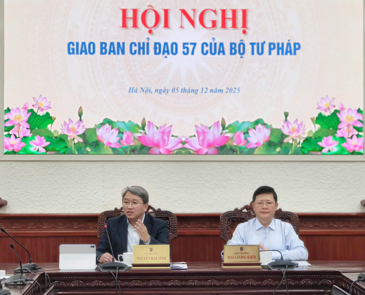 Bộ trưởng Bộ Tư pháp Nguyễn Hải Ninh phát biểu chỉ đạo tại Hội nghị