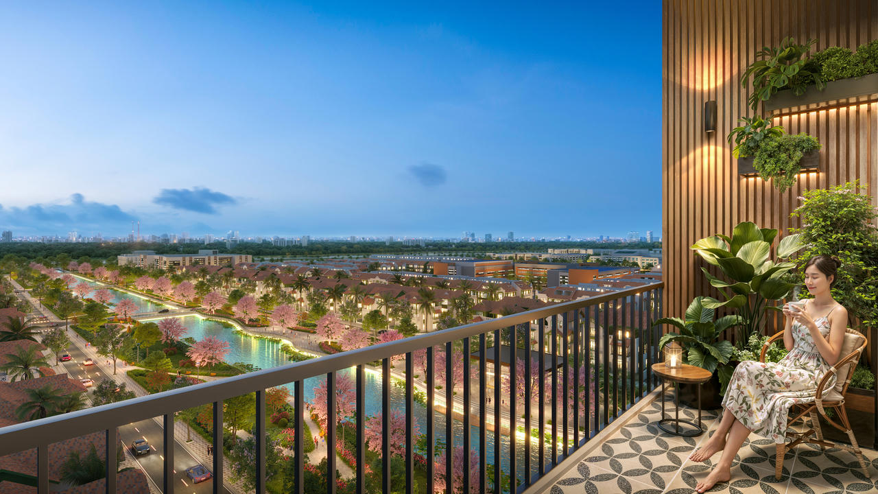 Không gian sống xanh, gần gũi thiên nhiên hiếm có. (Ảnh phối cảnh: Sun Property)