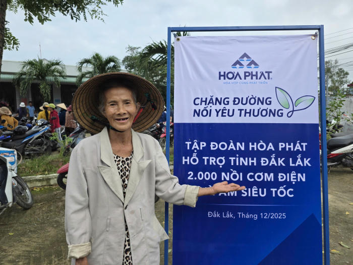 Bà Nguyễn Thị Nập gửi lời cảm ơn đến Tập đoàn Hòa Phát