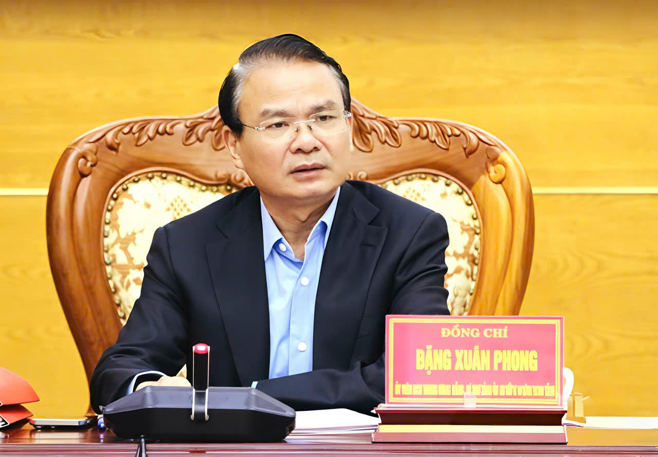 Bí thư Tỉnh ủy Đặng Xuân Phong, Ủy viên Trung ương Đảng, Trưởng Đoàn đại biểu Quốc hội tỉnh dự và chủ trì hội nghị.