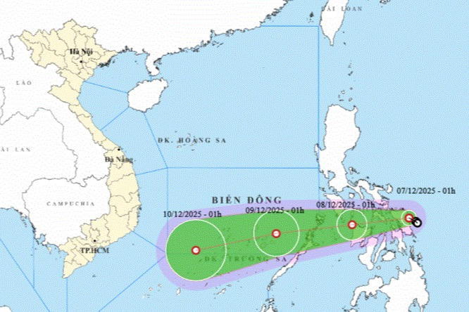 Cập nhật mới nhất về áp thấp nhiệt đới gần Biển Đông