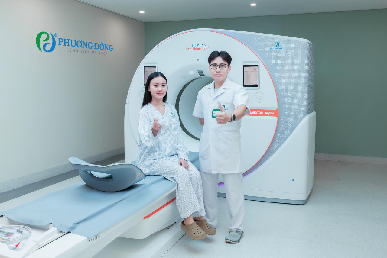 Hệ thống cắt lớp lượng tử CT Photon tại Bệnh viện Đa khoa Phương Đông.