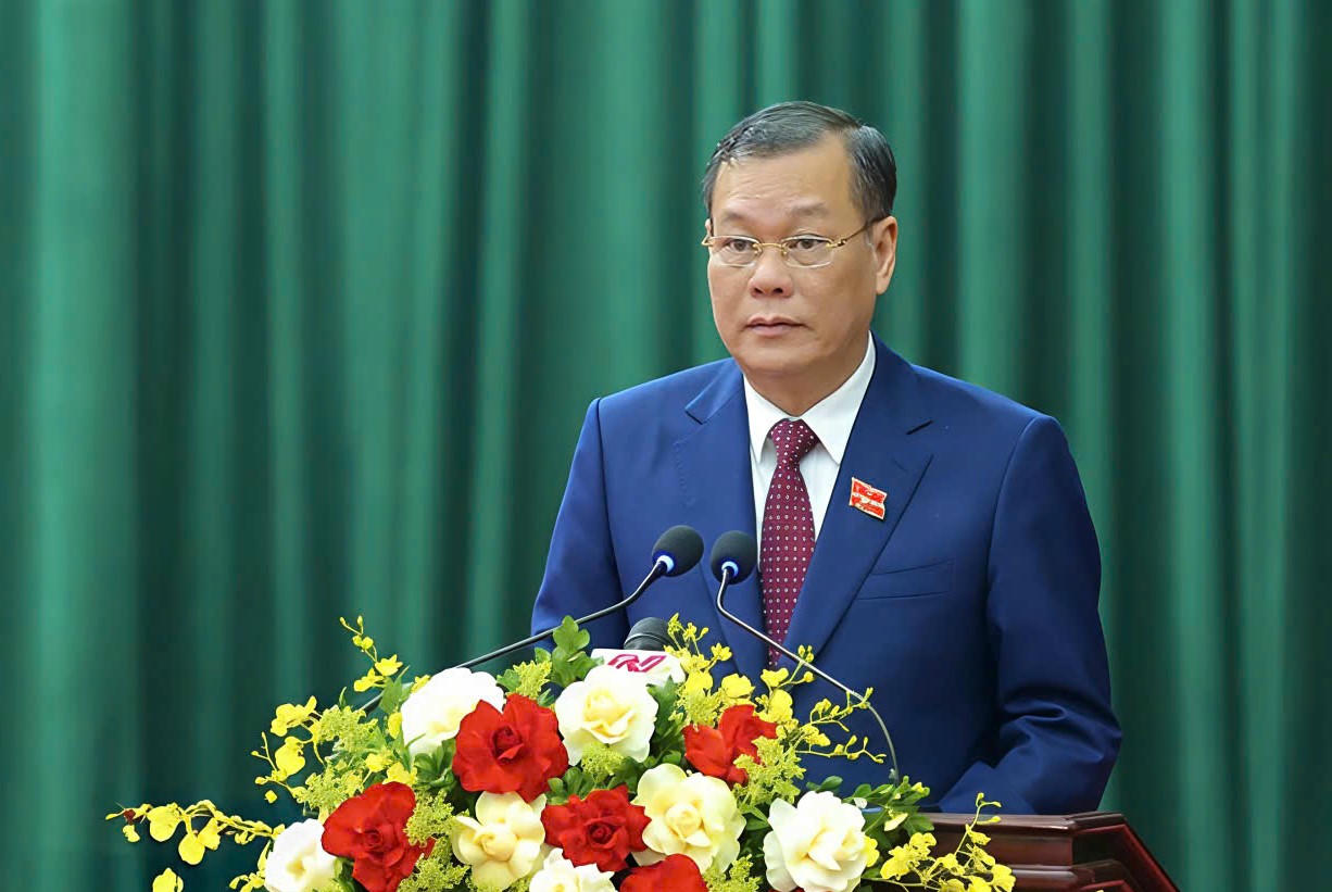 Ông Lê Quốc Chỉnh, Phó Bí thư Tỉnh ủy, Chủ tịch HĐND tỉnh Ninh Bình phát biểu khai mạc.