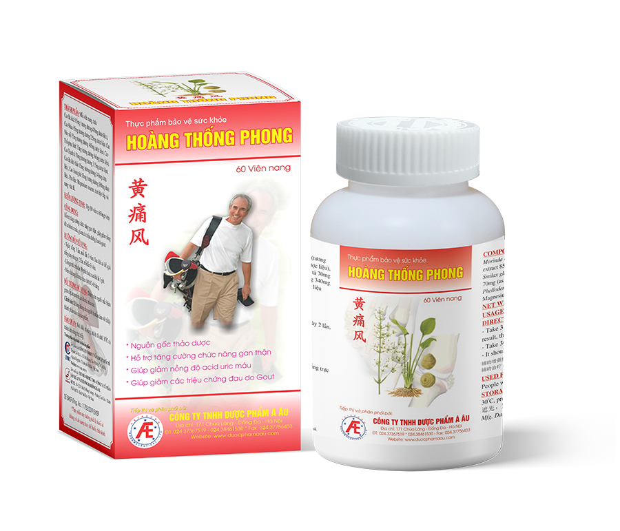 Thực phẩm bảo vệ sức khỏe Hoàng Thống Phong - Dùng cho người mắc bệnh gout cấp, mạn tính, acid uric máu cao.