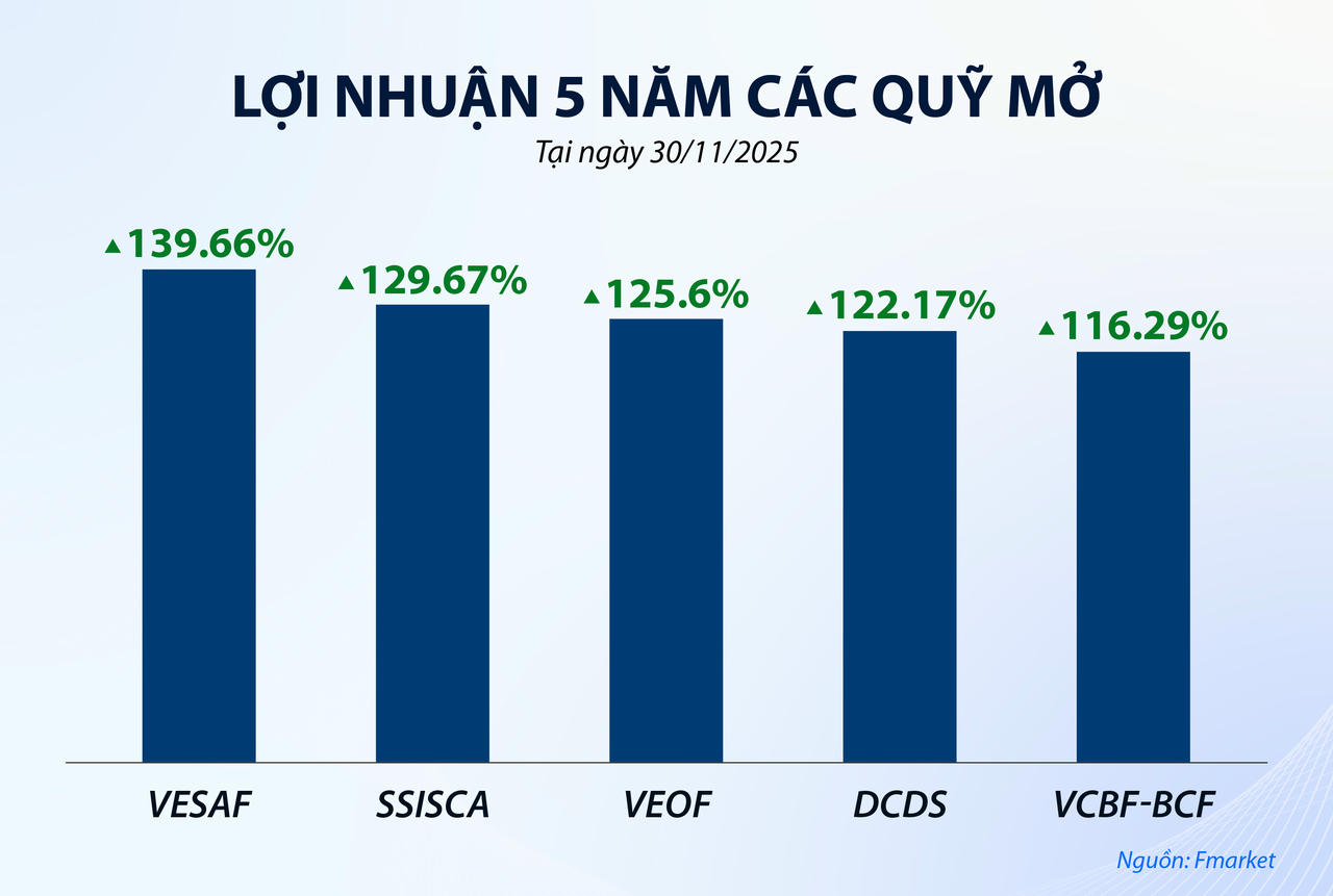 Các quỹ mở đạt hiệu quả dài hạn vượt trội.