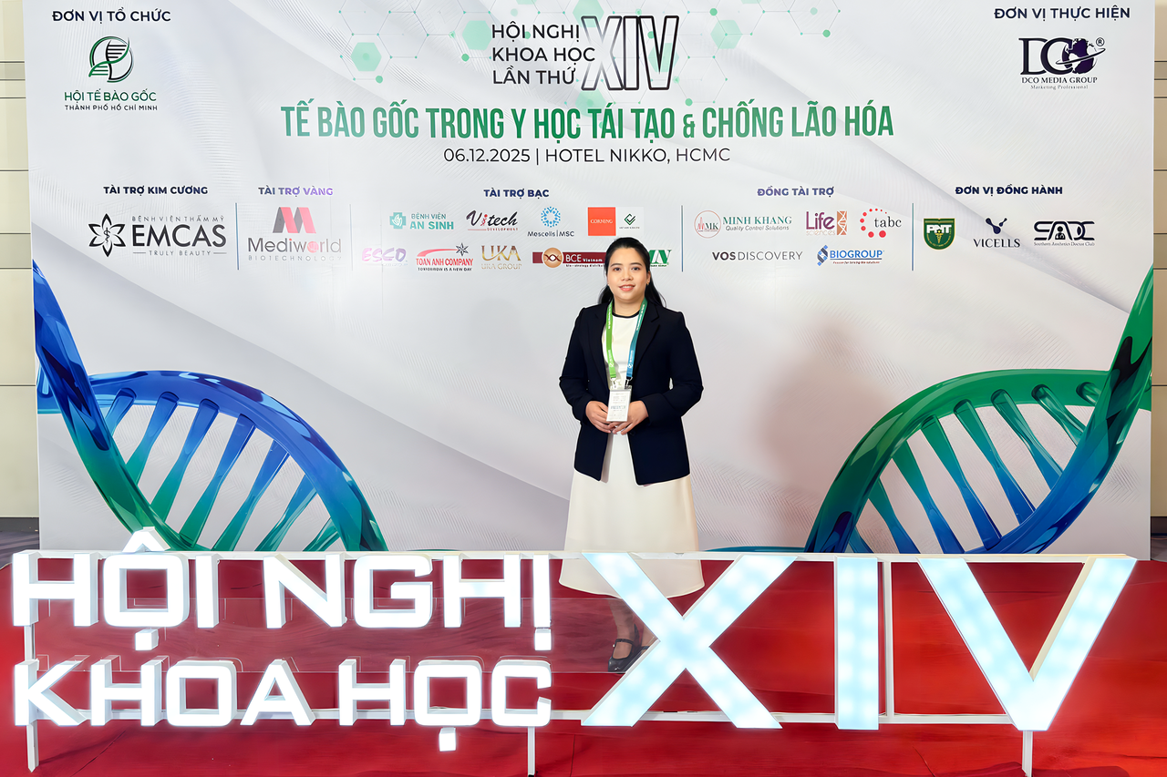TS. Nguyễn Thị Kiều Oanh (Giám đốc Ngân hàng Mô - Tế bào gốc VICELLS) tham dự hội nghị khoa học lần thứ XIV.