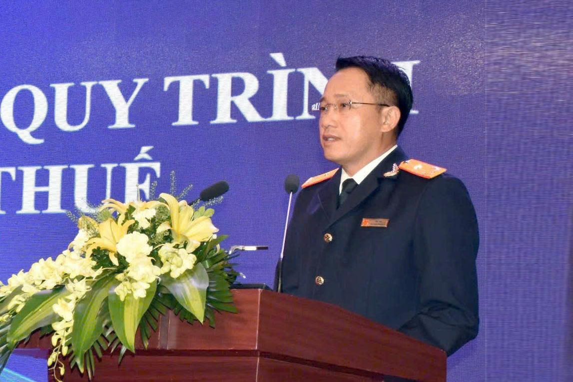 Phó Cục trưởng Cục Thuế Mai Sơn phát biểu tại Hội nghị&nbsp;“Rà soát, hoàn thiện quy trình nghiệp vụ quản lý thuế và tái cấu trúc hệ thống công nghệ thông tin” diễn ra từ ngày 2 - 5/12 ở Quảng Ninh.&nbsp;