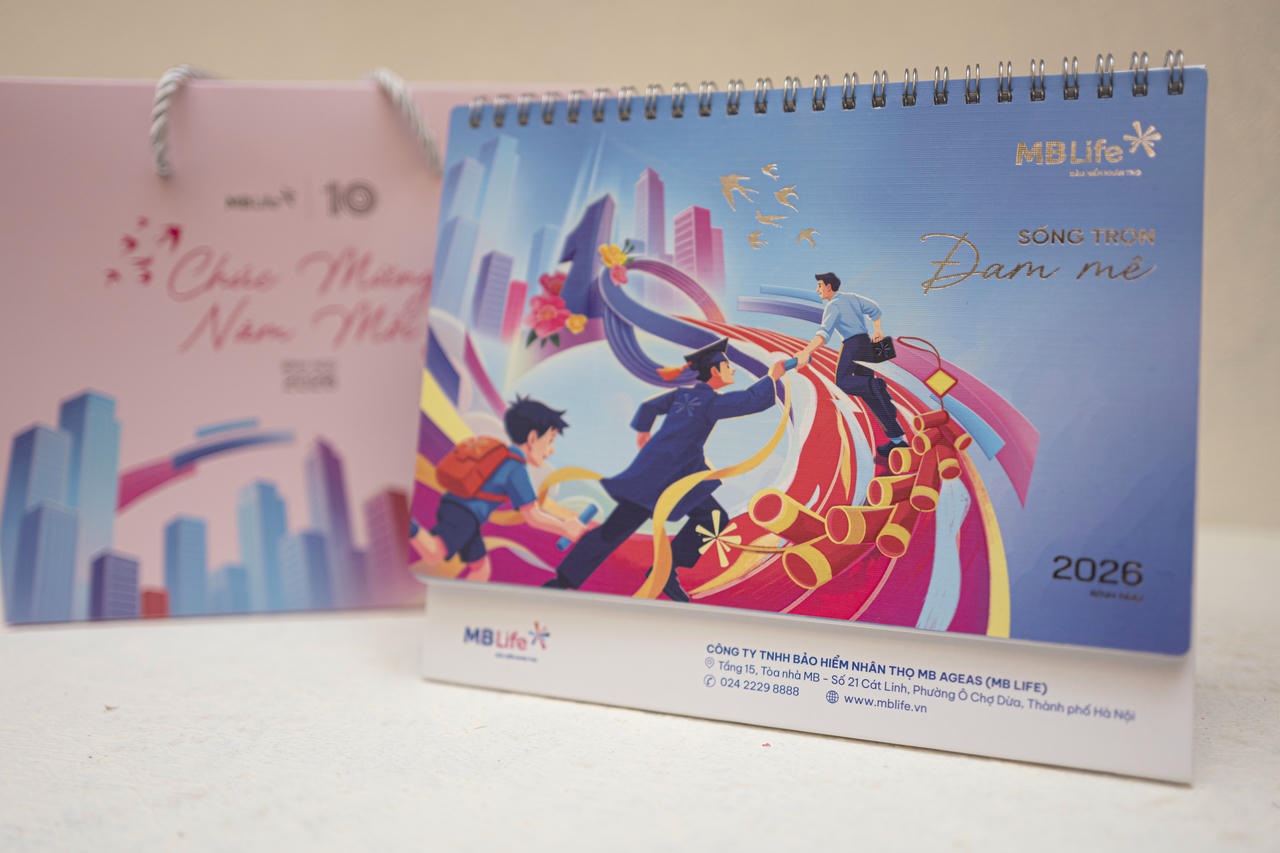 Lịch Tết 2026 của Bảo hiểm MB Life với chủ đề "Sống trọn đam mê" (Ảnh: MB Life).