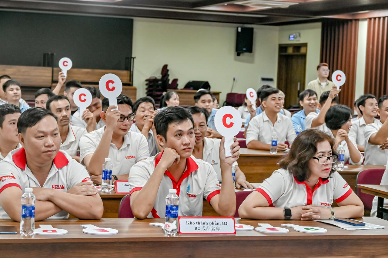Cuộc thi kiến thức Hỏi – Đáp “Kiểm soát vệ sinh – ngăn ngừa nhiễm bẩn” diễn ra sôi nổi với sự tham gia của 17 khối phòng ban công ty Vedan