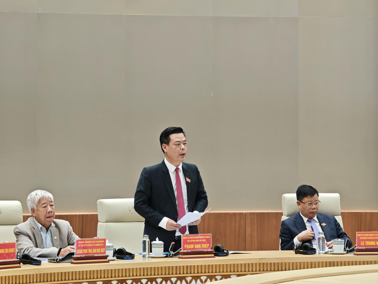 Trưởng Ban QLKKT Hải Phòng Phạm Văn Thép phát biểu tại Hội nghị.