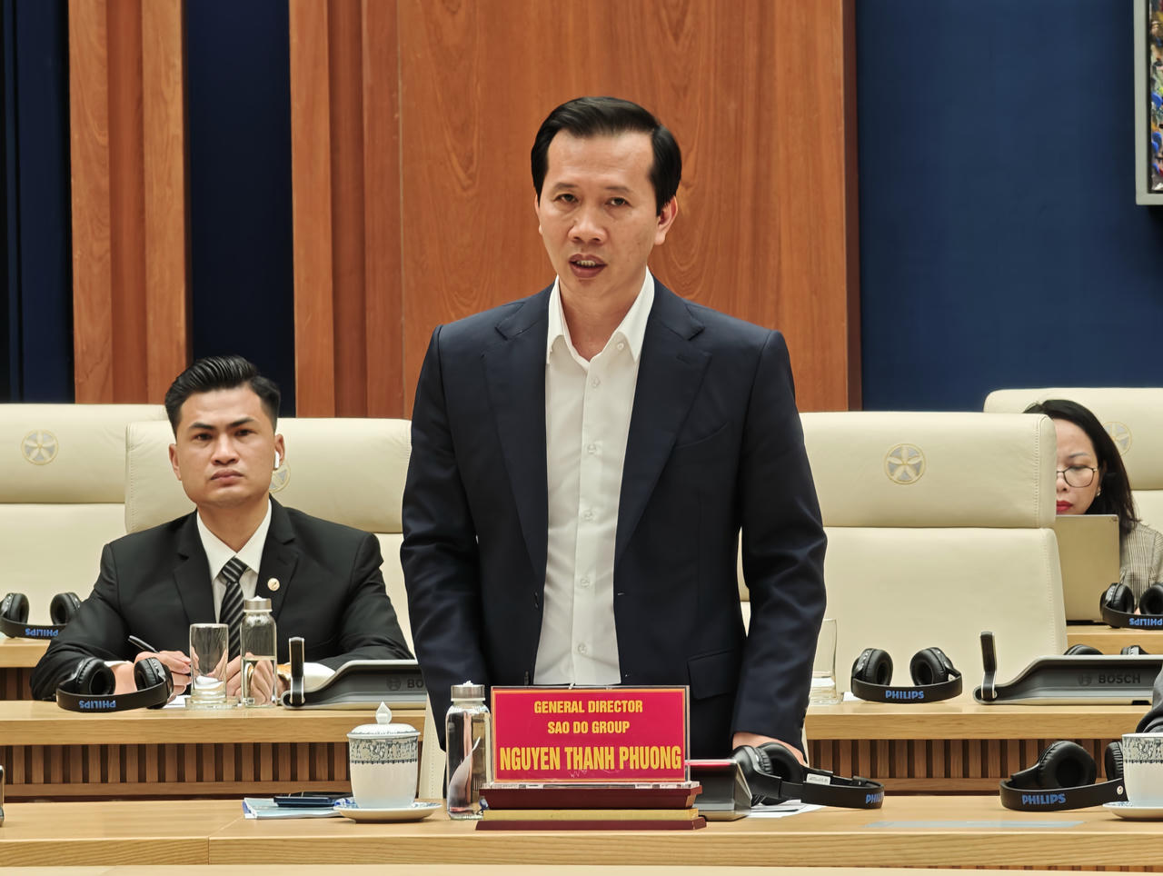 Ông Nguyễn Thanh Phương - đại diện Tập đoàn Sao đỏ phát biểu tại Hội nghị.