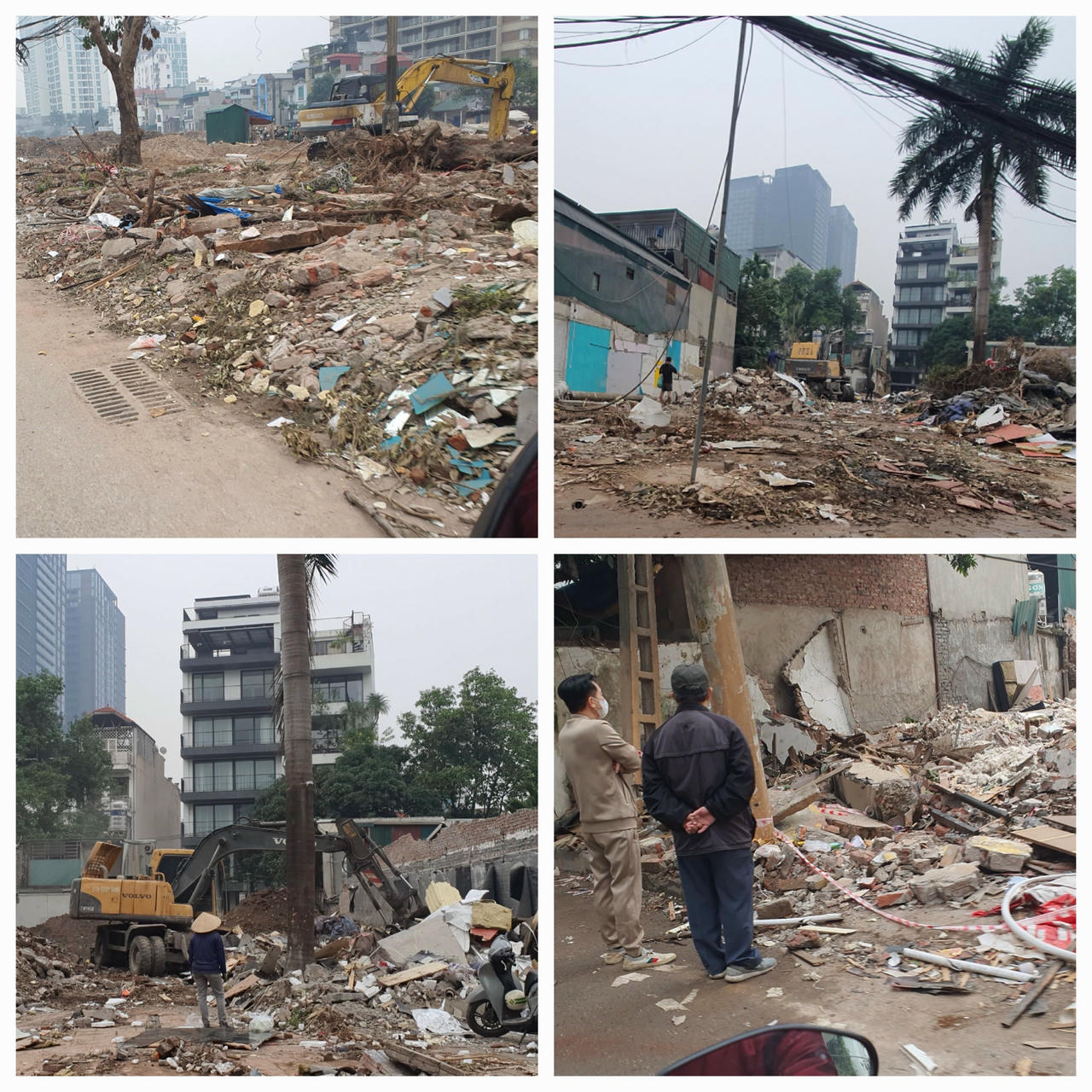 Người dân bàn giao mặt bằng để Ban QLDA hạ tầng Tây Hồ triển khai thi công theo quy định. (Ảnh: T.N)