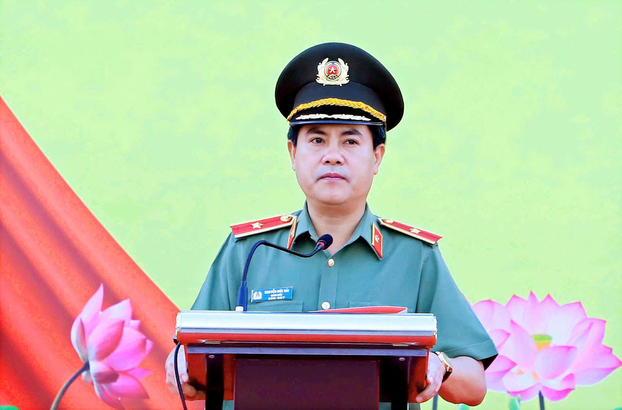 Thiếu tướng Nguyễn Đức Hải - Bí thư Đảng ủy, Giám đốc Công an tỉnh phát lệnh ra quân thực hiện cao điểm.