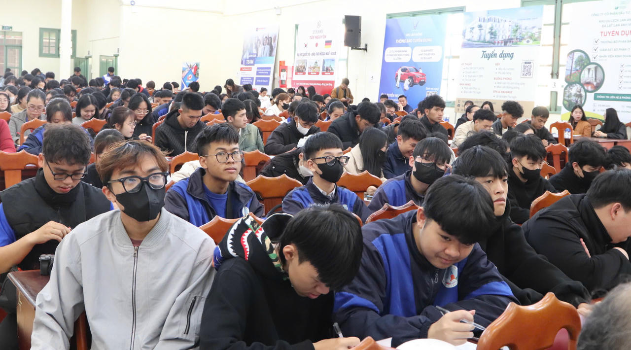 Học sinh, sinh viên được cung cấp thông tin về việc làm.