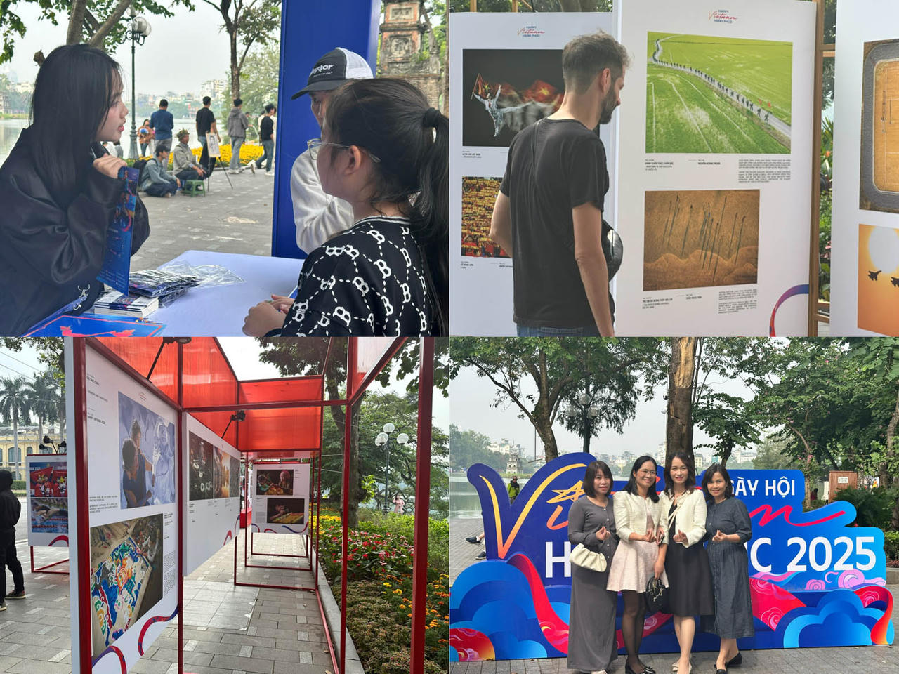 Người dân, du khách thích thú khi tham gia hoạt động trải nghiệm - tương tác đa dạng tại Ngày hội Việt Nam Hạnh phúc 2025. (Ảnh: PV)