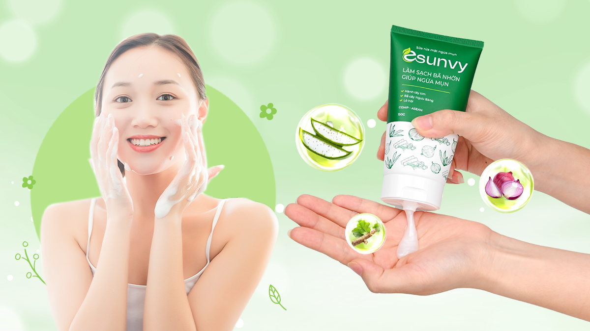Sữa rửa mặt ngừa mụn Esunvy là kết tinh của các dược liệu thiên nhiên