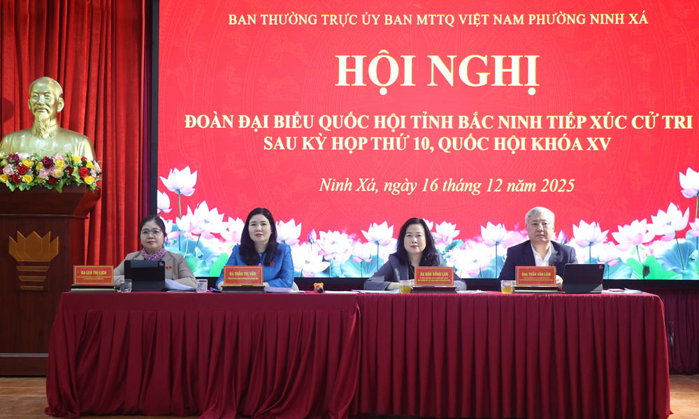 Bộ trưởng Bộ Y tế Đào Hồng Lan cùng Đoàn ĐBQH tỉnh Bắc Ninh tiếp xúc cử tri phường Ninh Xá